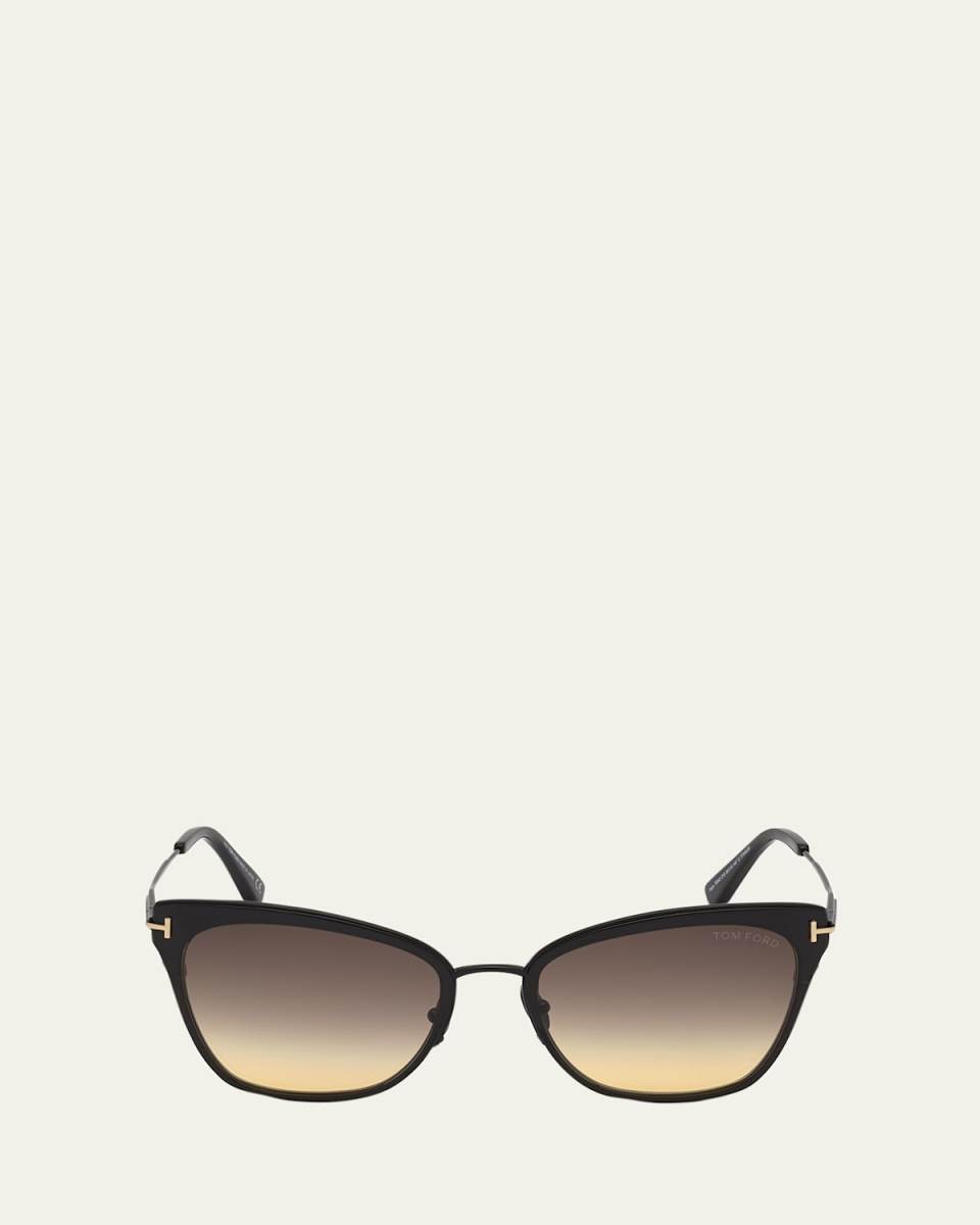 Faryn Dramatic Metal Cat-Eye Sunglasses